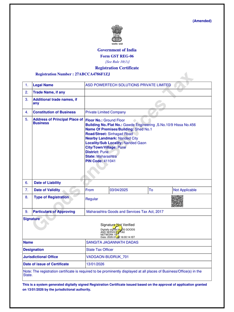 GST Certificate