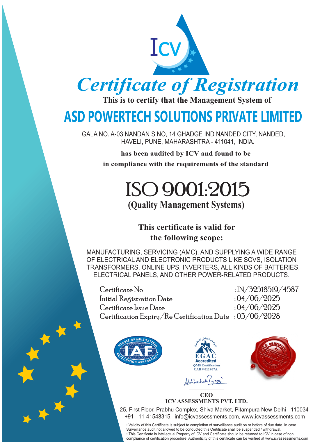 ISO 9001 Certificate